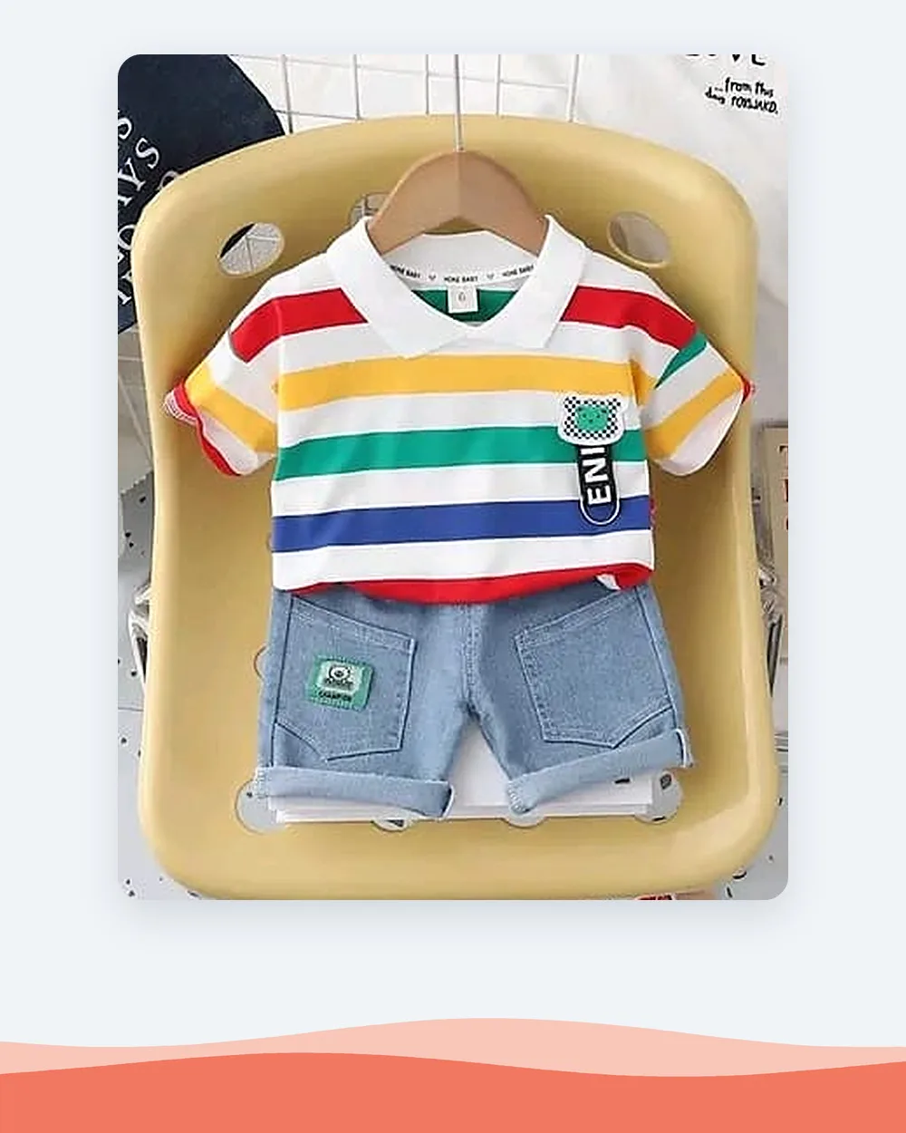 Stripe polo tshirt with Trouser